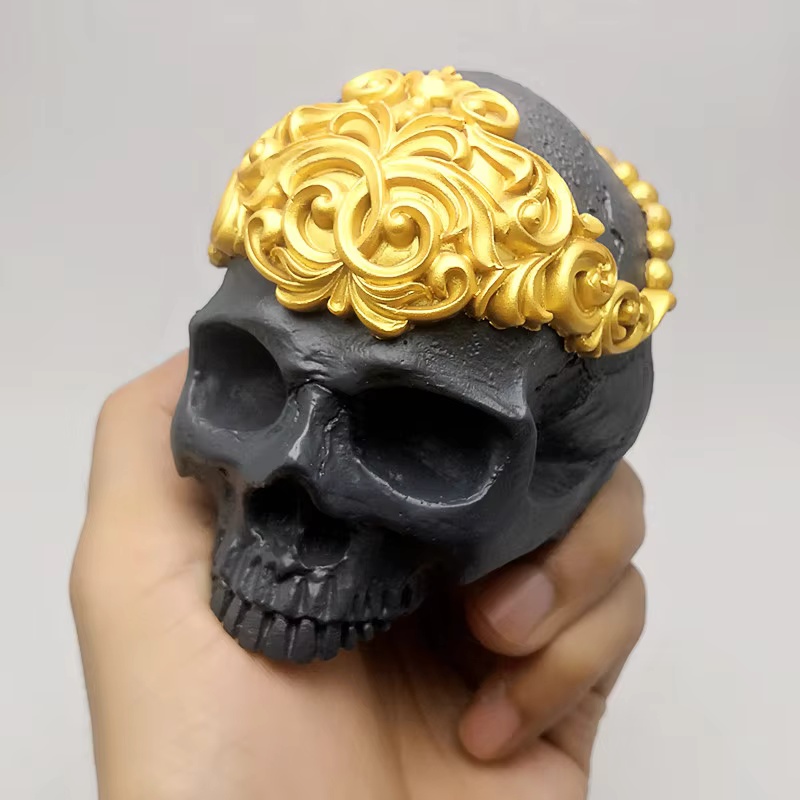 Candle. Queen - ซิลิโคนคุณภาพสูง 3D Queen Skull เทียน/แม่พิมพ์เรซินสําหรับเครื่องมืออบและเค้กช็อกโกแลต, แม่พิมพ์อาหาร
