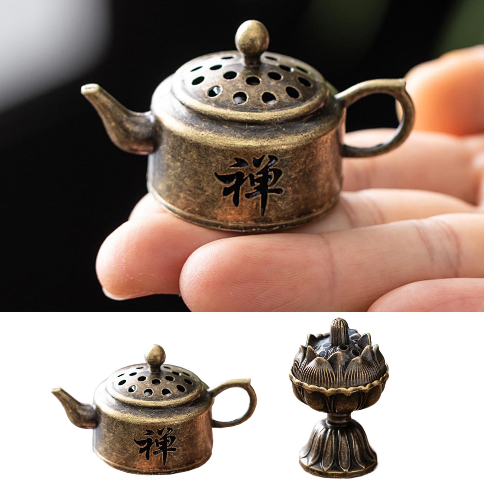 Zen Candle Supplies - เตาเผาเครื่องหอมโลหะขนาดเล็ก ที่วางเครื่องหอมสไตล์วินเทจ ของตกแต่งภายในบ้าน ของตกแต่งศิลปะสไตล์เซน สำหรับห้องทำงาน ห้องนอน