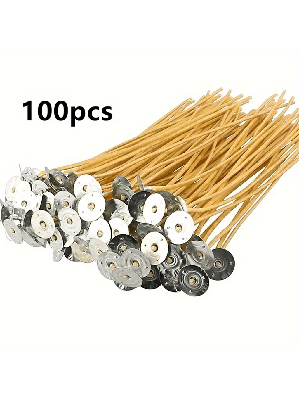 Cotton Wick 6 Inch - ไส้เทียนขี้ผึ้งและป่านขนาด 6 นิ้ว 100 ชิ้น แบบเคลือบแว็กซ์ล่วงหน้า
