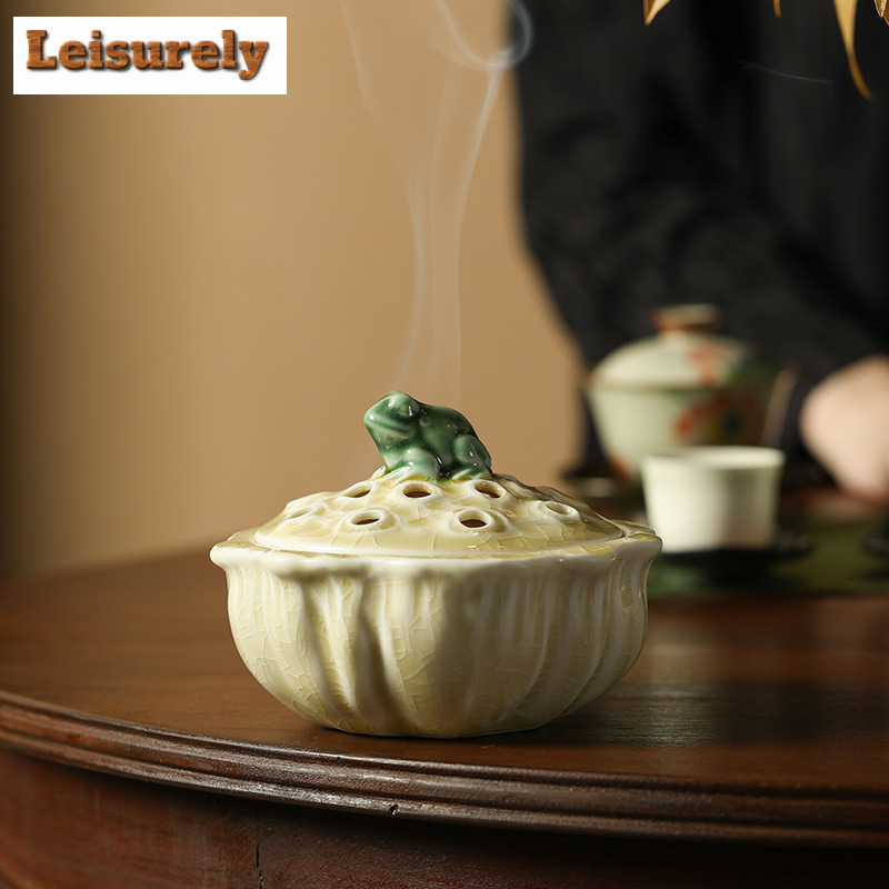 Zen Candle Supplies - ที่วางธูรูปบัวในบ่อ กบแสนสนุก สำหรับสวนเซน เตาเผาธูหอม กลิ่นหอม น่ารัก
