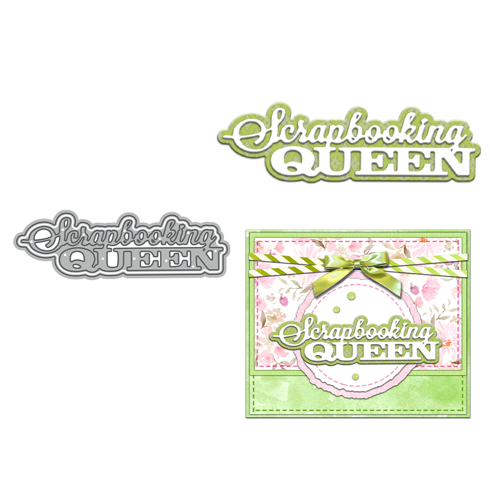 Candle. Queen - แม่พิมพ์มีดโลหะสำหรับทำอัลบั้มอุปกรณ์ทำสมุดภาพแบบทำมือที่ตัดลายกระดาษขนาดเล็กรูปราชินีสำหรับทำบัตรอุปกรณ์ตกแต่งอัลบั้ม