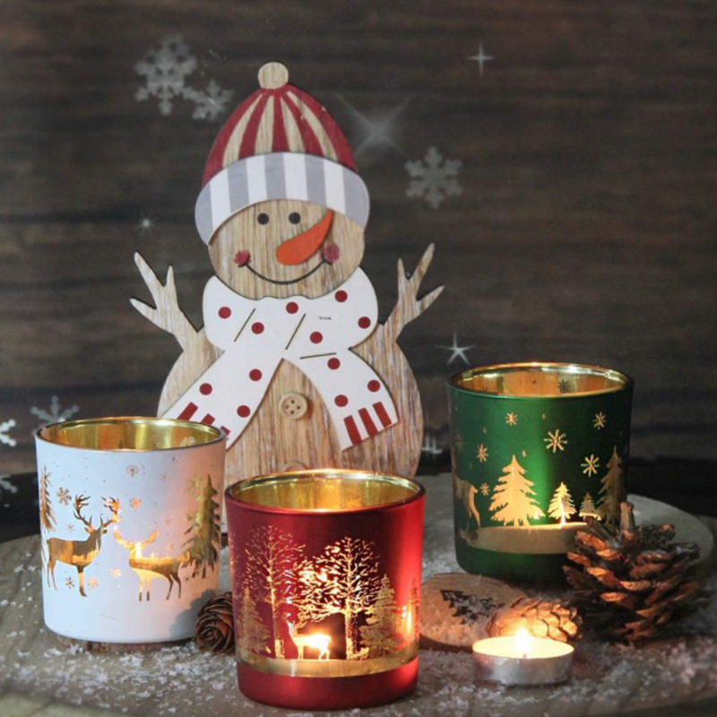 Candle Supplies Glass Jars - ภาชนะแก้วคริสต์มาสสําหรับทําเทียนหอมอุปกรณ์ขวดภาชนะเปล่าสําหรับขายส่งสีเขียวสีแดง